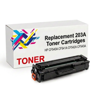 Compatible HP 203A Toner Cartridge Set – Black, Cyan, Yellow, Magenta (CF540A CF541A CF542A CF543A)