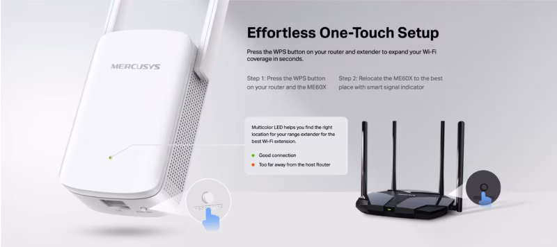 Mercusys AX1500 Bahrain Wi-Fi 6 Range Extender ME60X - BrillMindz IT