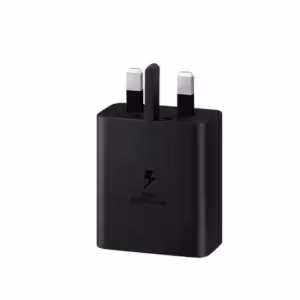 Close up of Samsung 45W Charger Bahrain showing the USB-C port for high-speed power delivery.