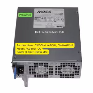 Internal connectors of Dell WGCH4 950W Power Supply for T5820 workstations