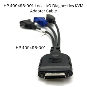 Full length view of the HP KVM cable 409496-001 for ProLiant BladeSystem servers.